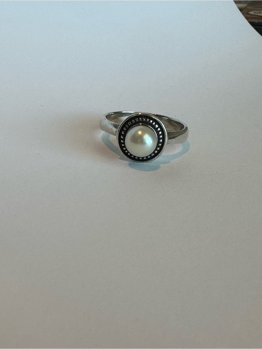 James Avery Sterling Silver Pearl Accent Ring - White Pearl